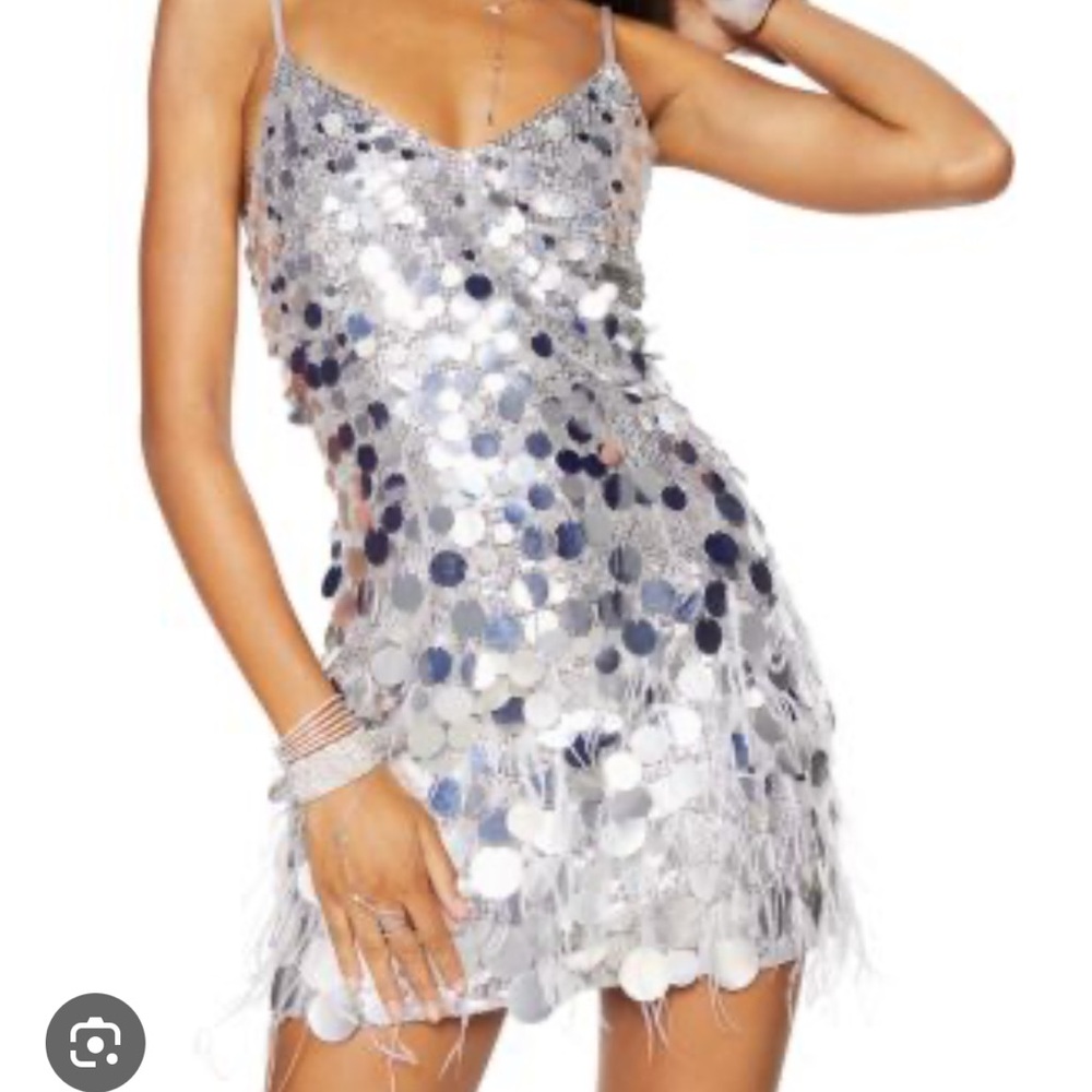 Silver Sequin Party Dress